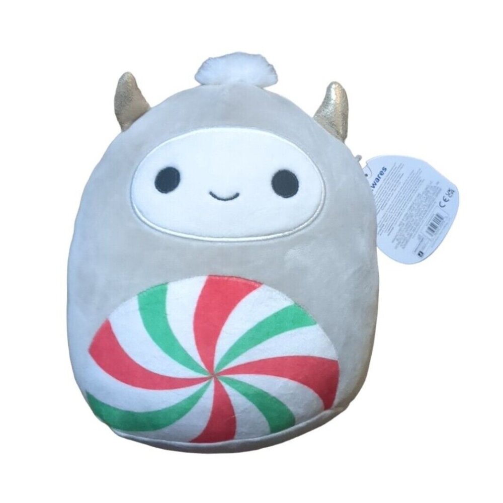 Squishmallows 8" Nissa Yeti Ash Gray Christmas Peppermint Plush‎ Toy Holiday NWT